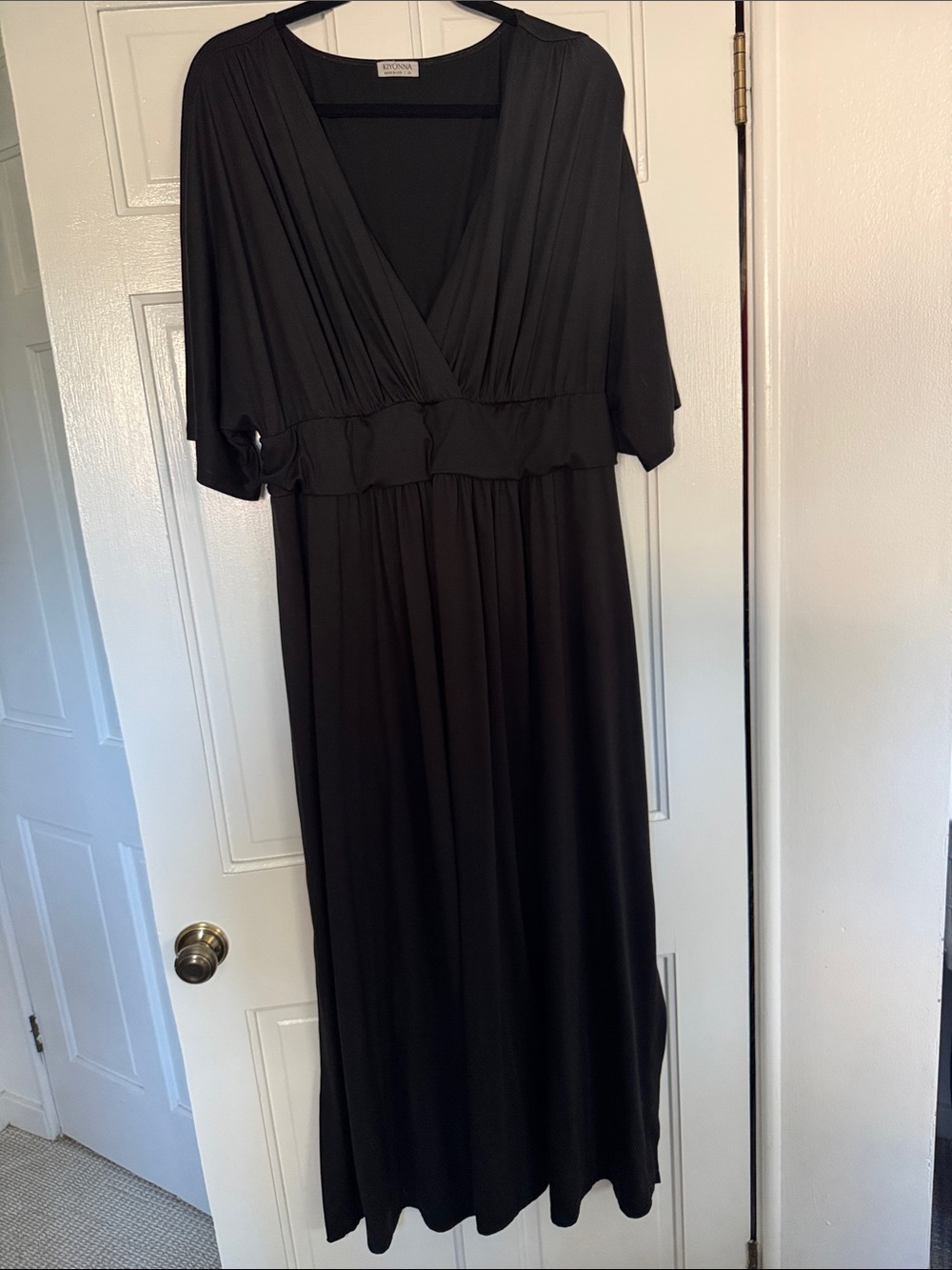 Kiyonna Black V-Neck Maxi Dress
